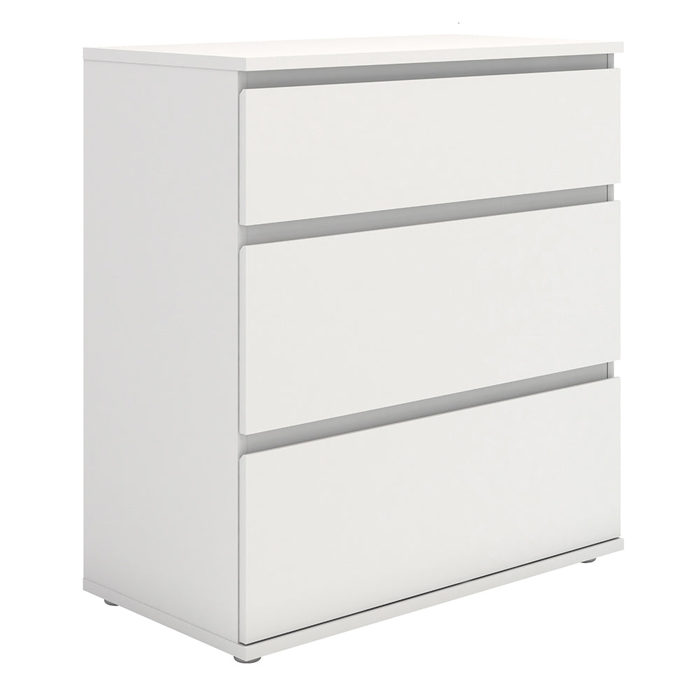 North Chest of 3 Drawers in White