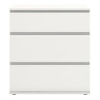 North Chest of 3 Drawers in White