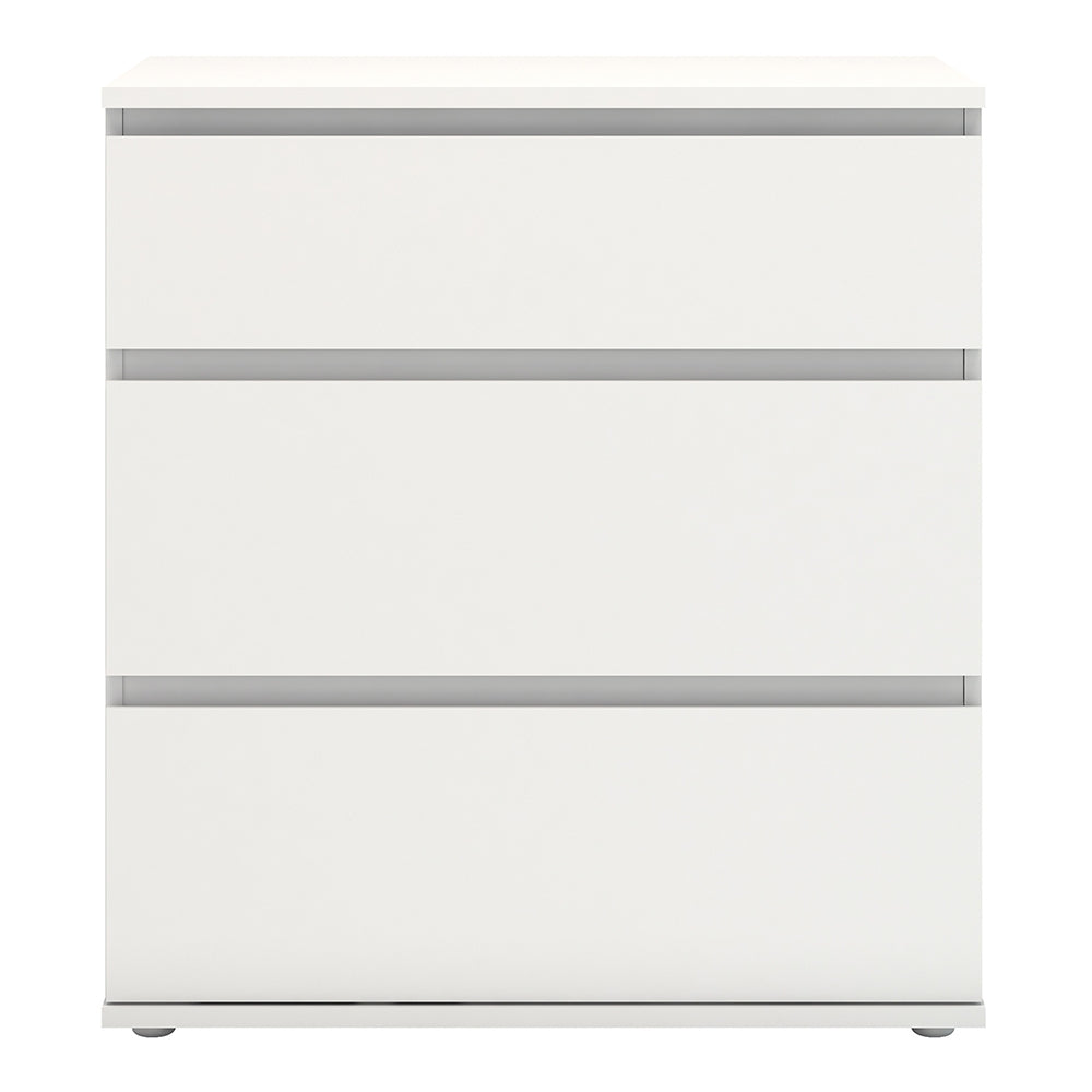 North Chest of 3 Drawers in White