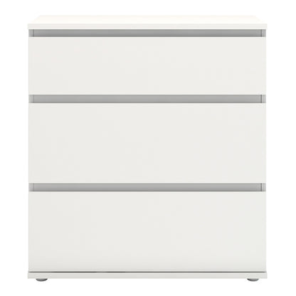 North Chest of 3 Drawers in White
