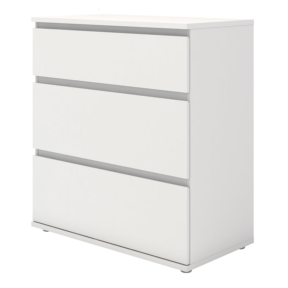 North Chest of 3 Drawers in White