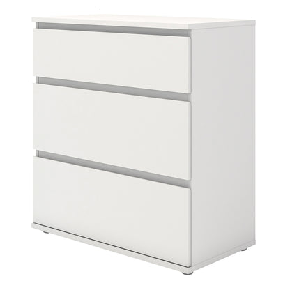 North Chest of 3 Drawers in White