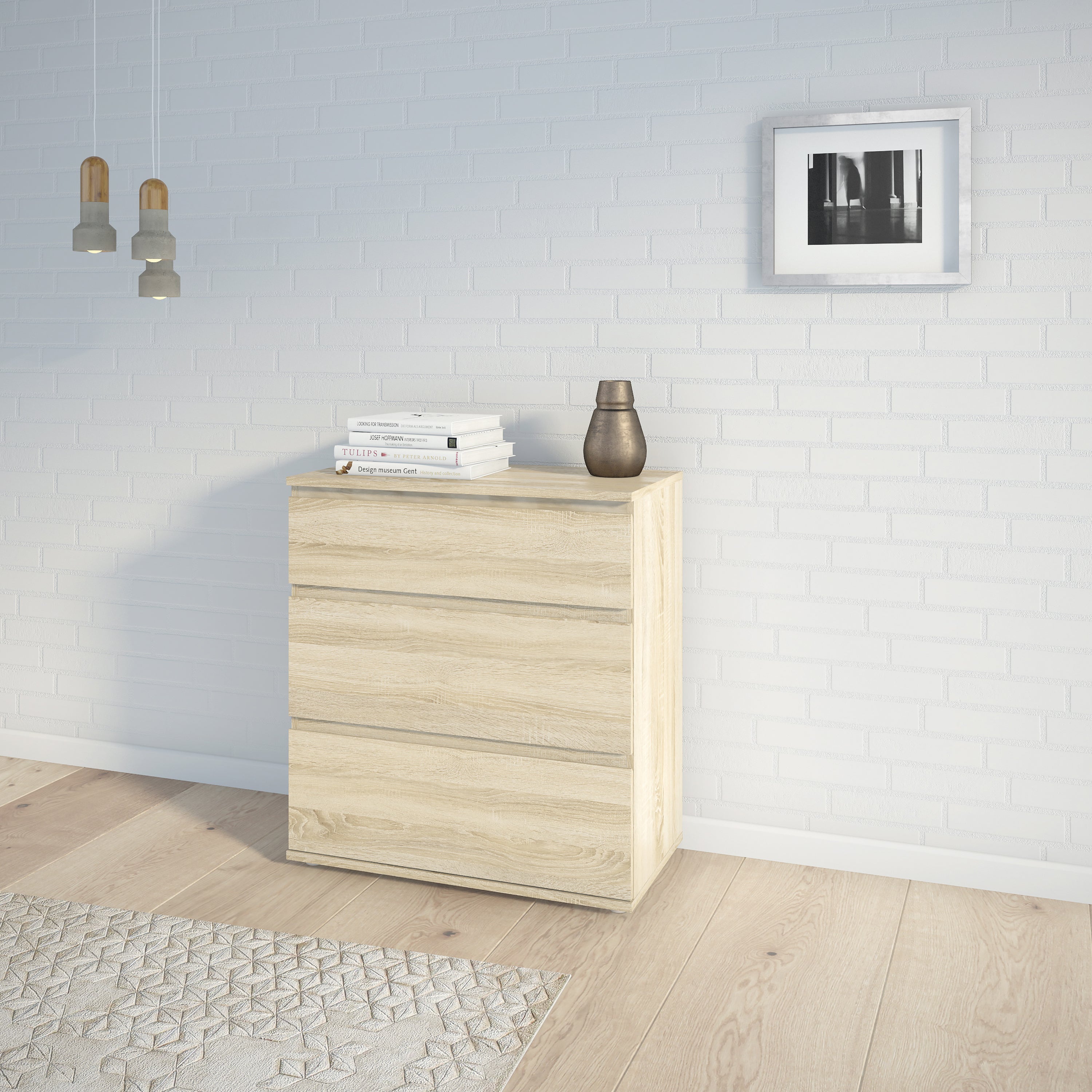 North Chest of 3 Drawers in Oak
