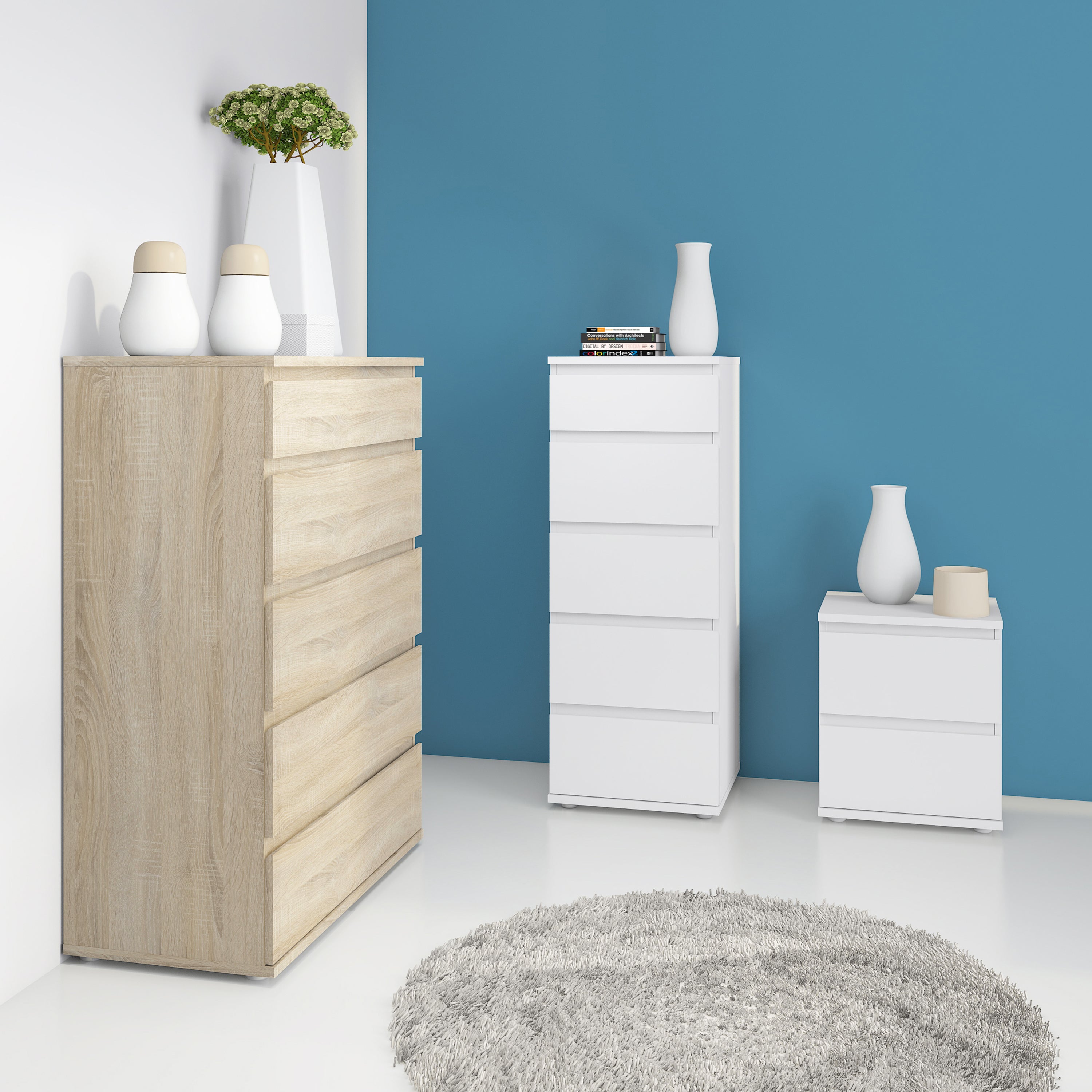 North Chest of 5 Drawers in Oak