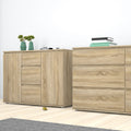 North Sideboard 3 Drawers 2 Doors in Oak