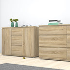 North Sideboard 3 Drawers 2 Doors in Oak