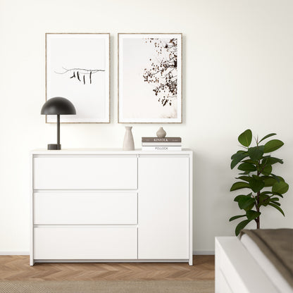 Nessa Sideboard with 1 door and 3 drawers White