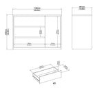 Nessa Sideboard with 1 door and 3 drawers White