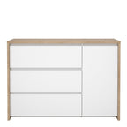 Nessa Sideboard with 1 door and 3 drawers Jackson Hickory White high gloss