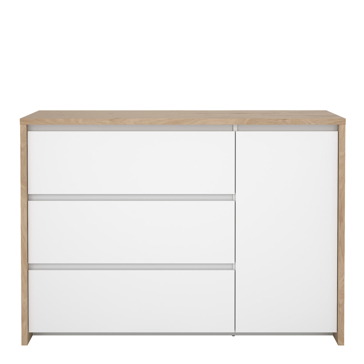 Nessa Sideboard with 1 door and 3 drawers Jackson Hickory White high gloss