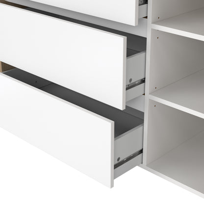 Nessa Sideboard with 1 door and 3 drawers Jackson Hickory White high gloss