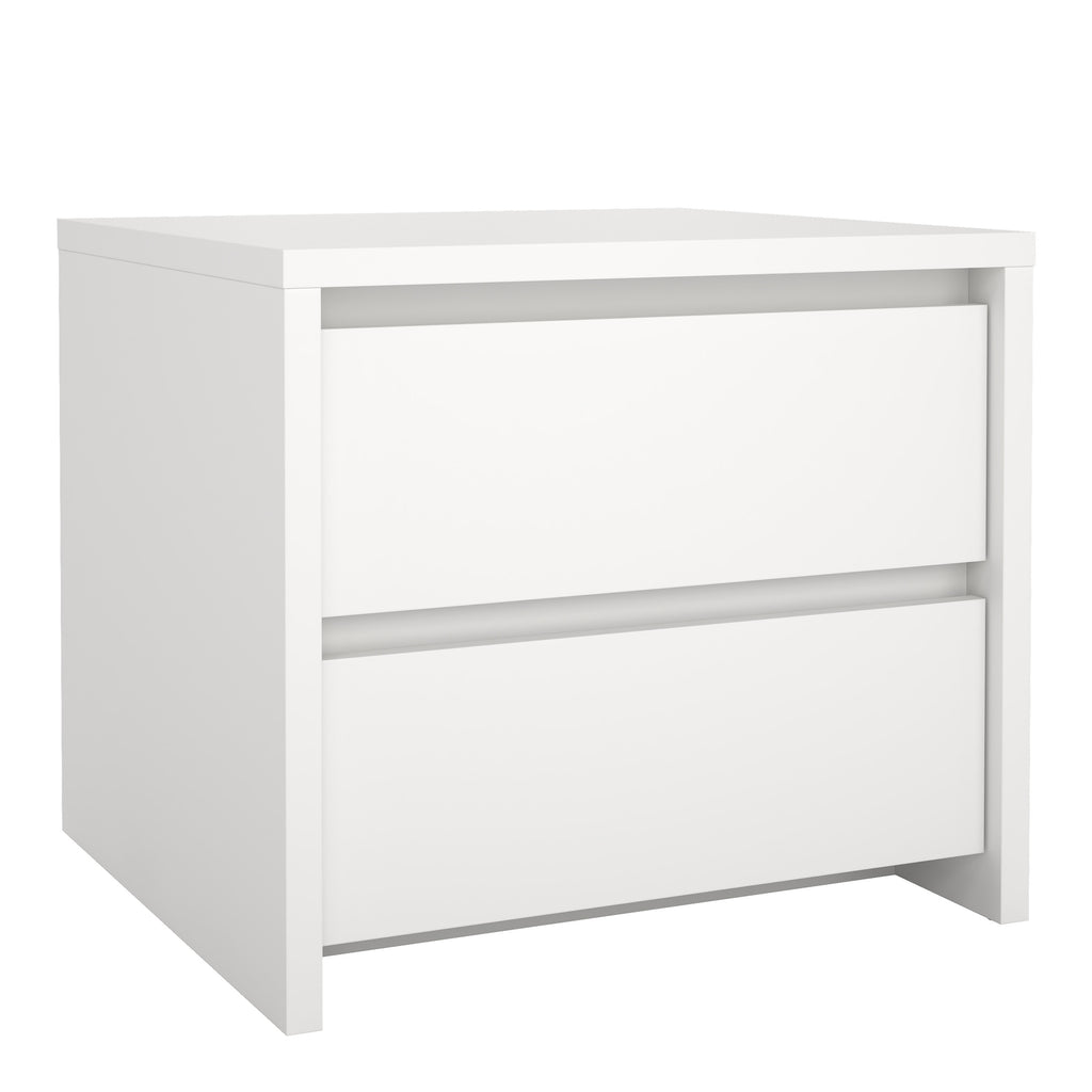 Nessa 2 Drawer Bedside White