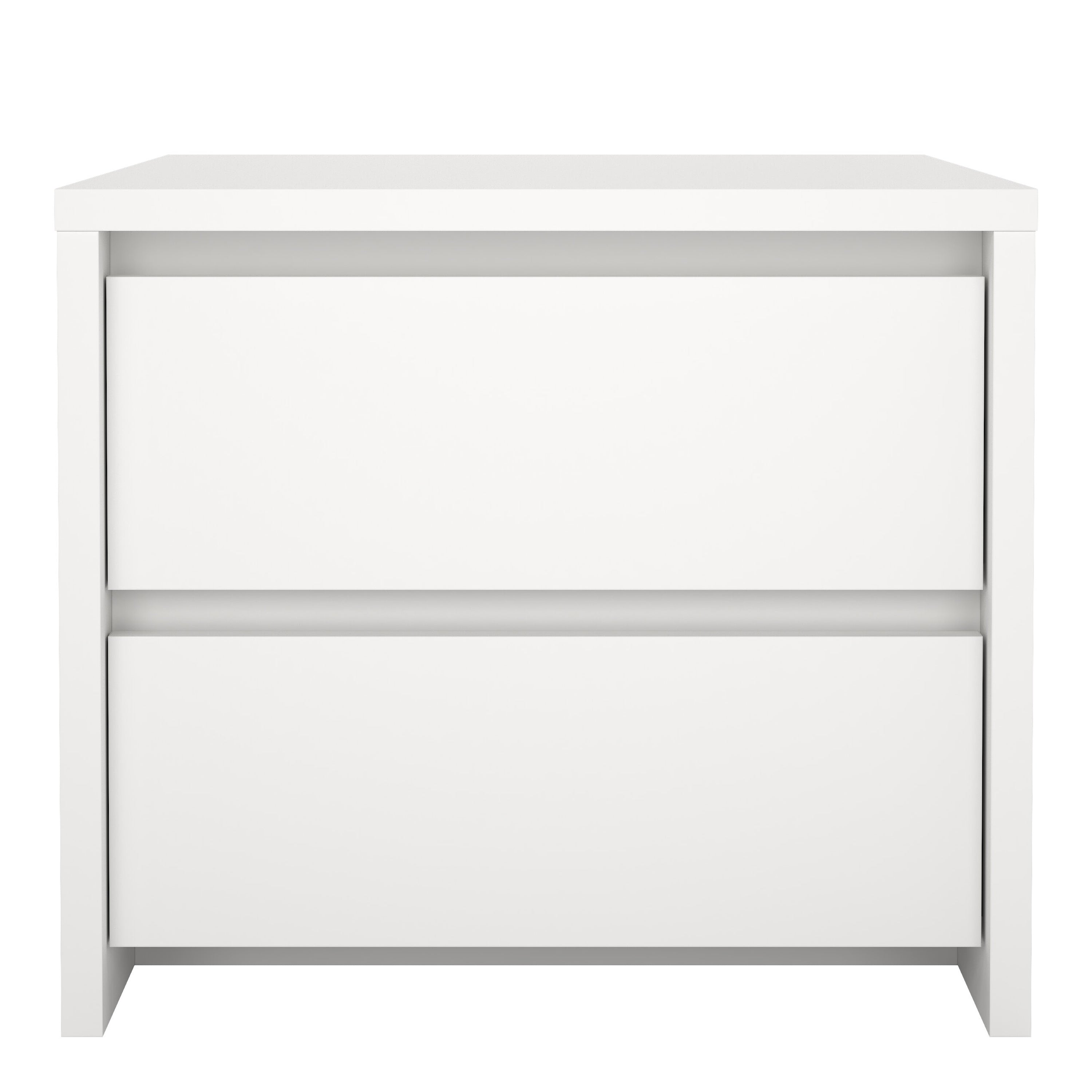 Nessa 2 Drawer Bedside White