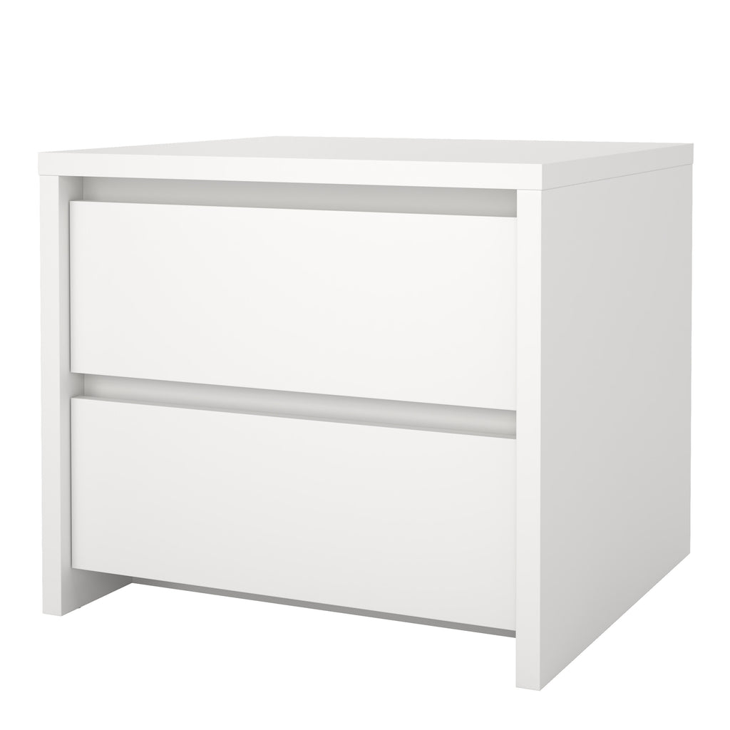 Nessa 2 Drawer Bedside White