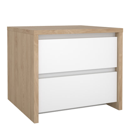 Nessa 2 Drawer Bedside - Jackson Hickory White High Gloss