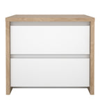 Nessa 2 Drawer Bedside - Jackson Hickory White High Gloss