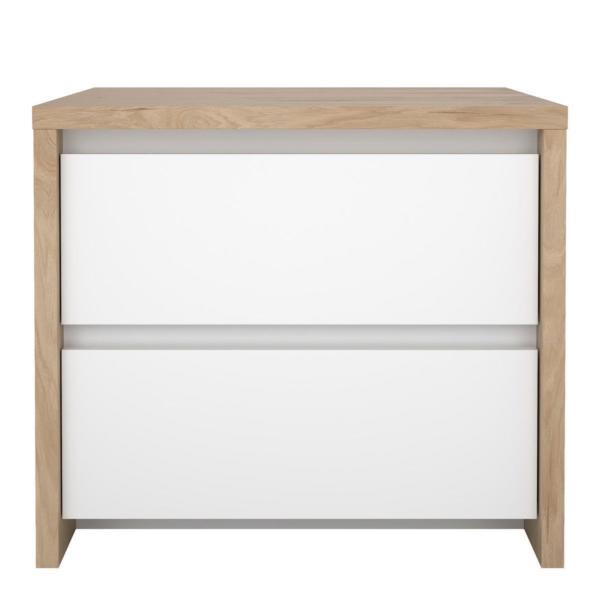 Nessa 2 Drawer Bedside - Jackson Hickory White High Gloss
