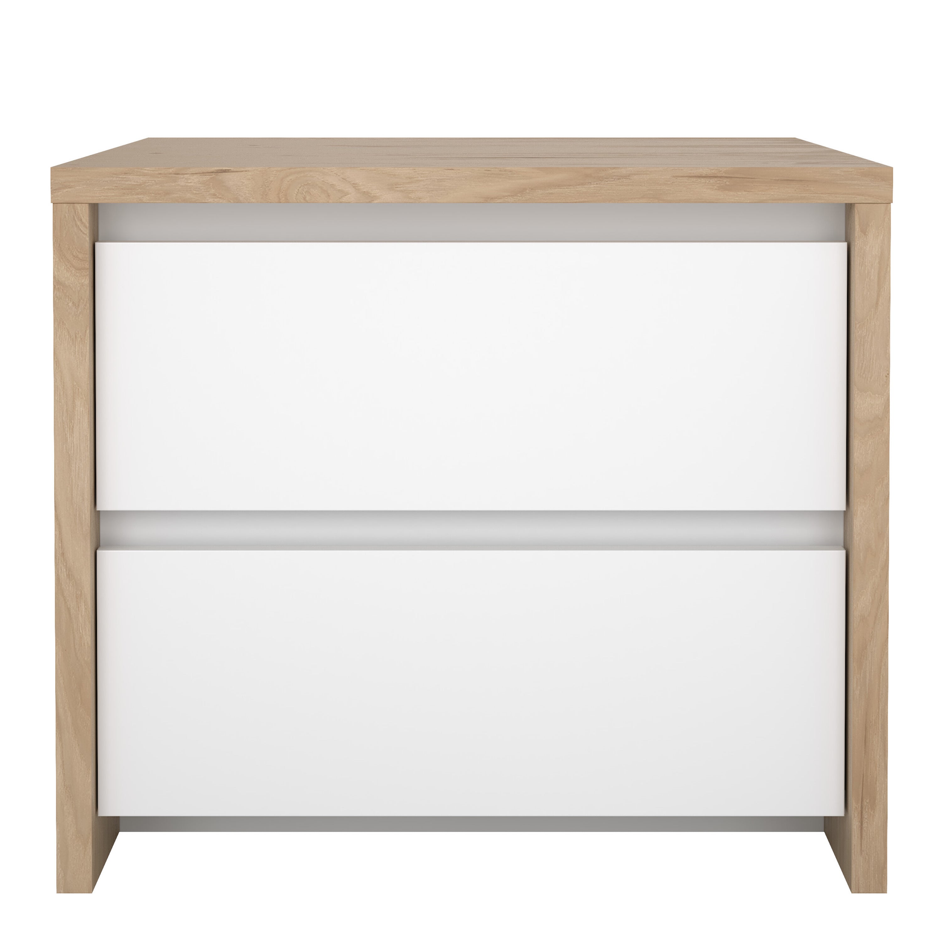 Nessa 2 Drawer Bedside - Jackson Hickory White High Gloss