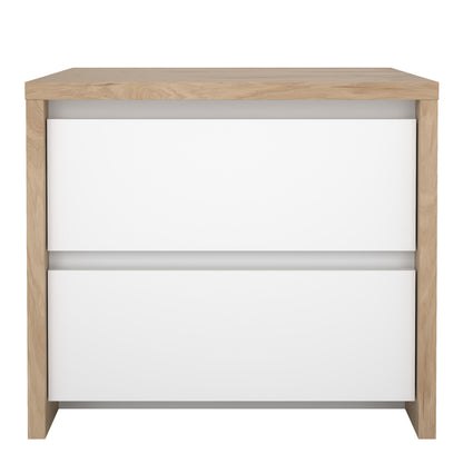 Nessa 2 Drawer Bedside - Jackson Hickory White High Gloss