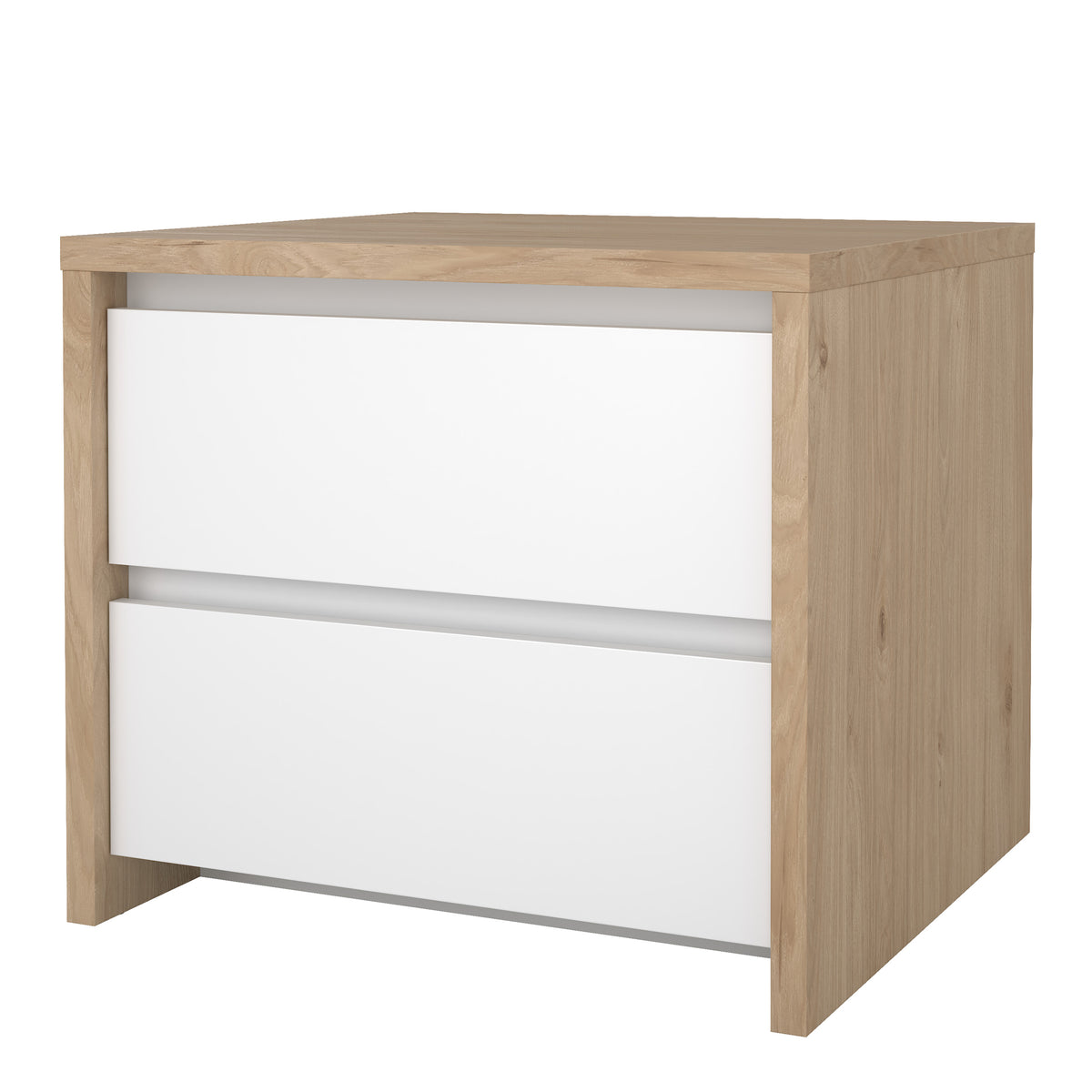 Nessa 2 Drawer Bedside - Jackson Hickory White High Gloss