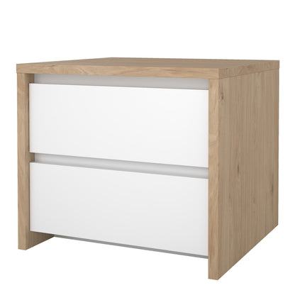 Nessa 2 Drawer Bedside - Jackson Hickory White High Gloss