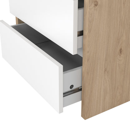 Nessa 2 Drawer Bedside - Jackson Hickory White High Gloss