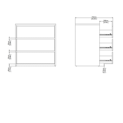 Nessa Chest 3 drawers White