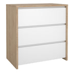 Nessa Chest 3 drawers Jackson Hickory White high gloss