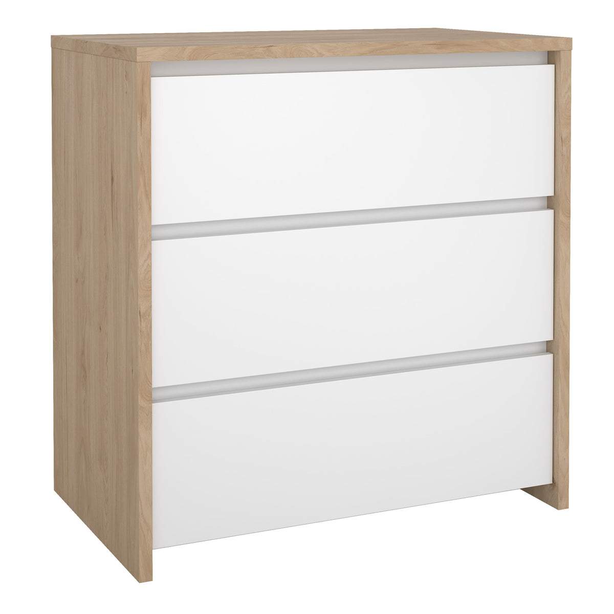 Nessa Chest 3 drawers Jackson Hickory White high gloss
