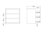 Nessa Chest 3 drawers Jackson Hickory White high gloss