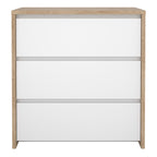 Nessa Chest 3 drawers Jackson Hickory White high gloss
