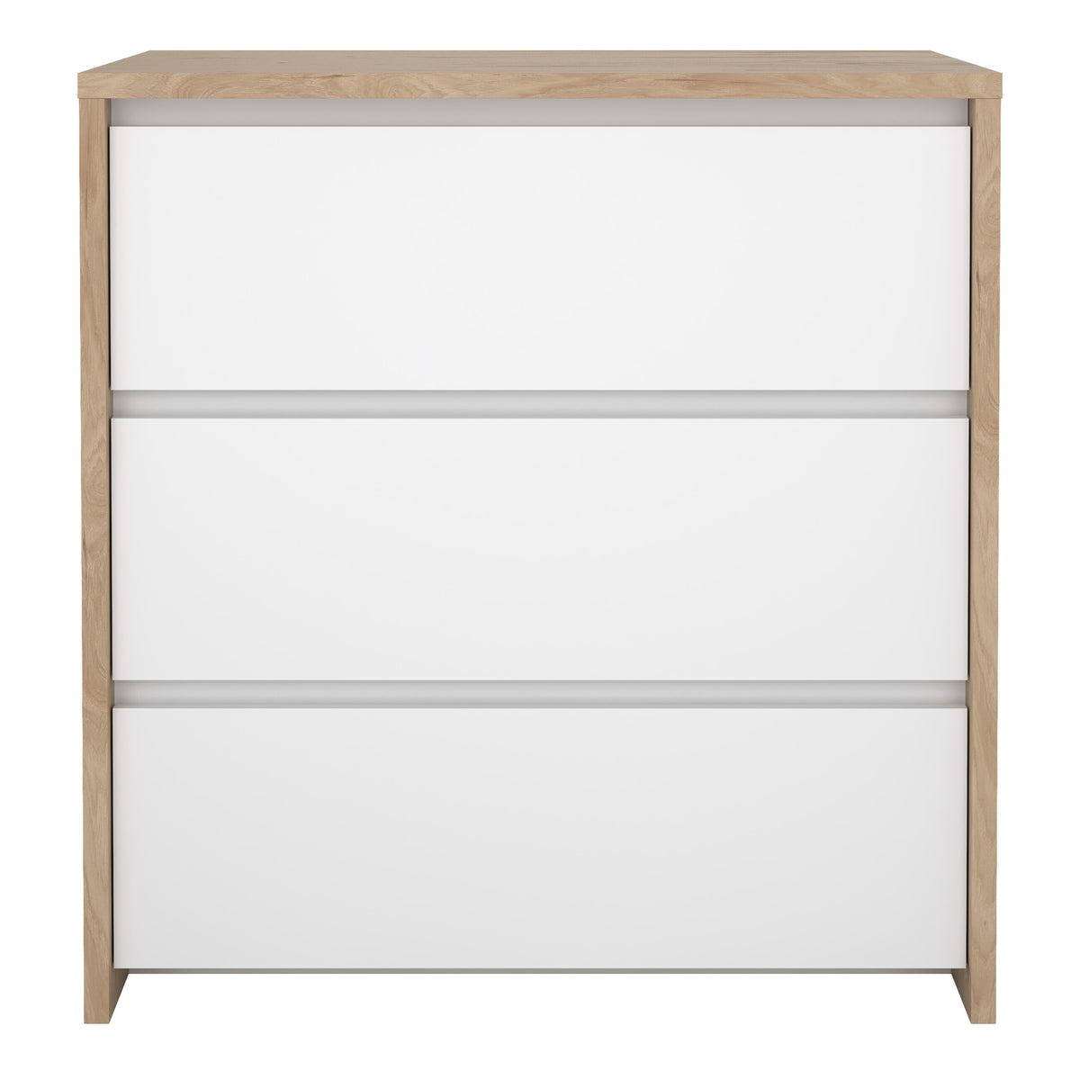 Nessa Chest 3 drawers Jackson Hickory White high gloss
