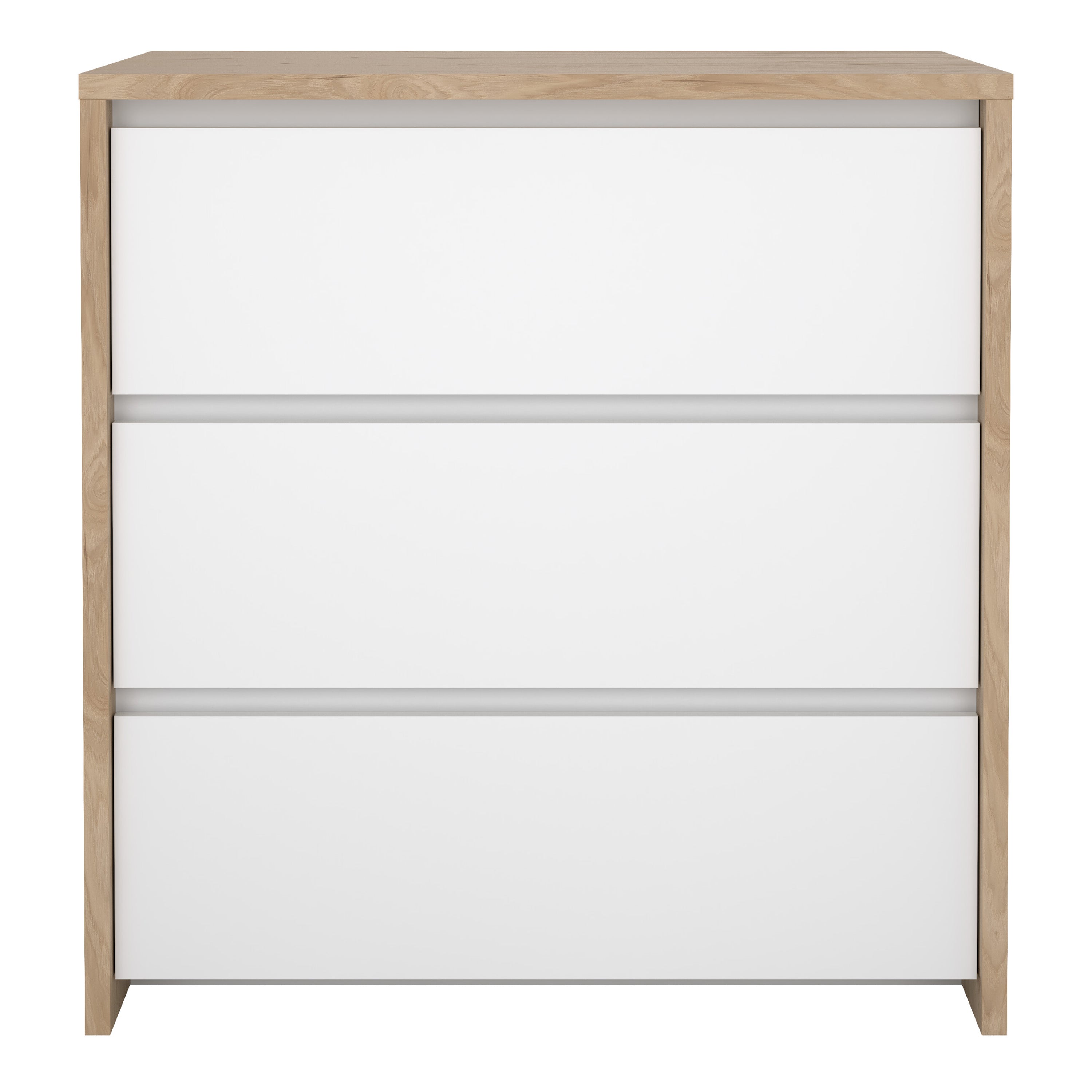 Nessa Chest 3 drawers Jackson Hickory White high gloss