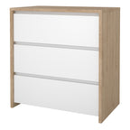 Nessa Chest 3 drawers Jackson Hickory White high gloss