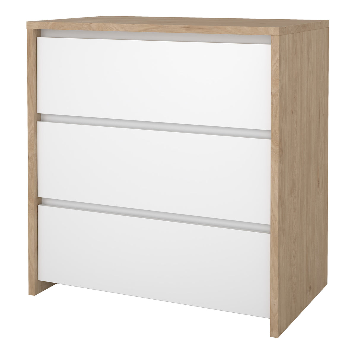 Nessa Chest 3 drawers Jackson Hickory White high gloss