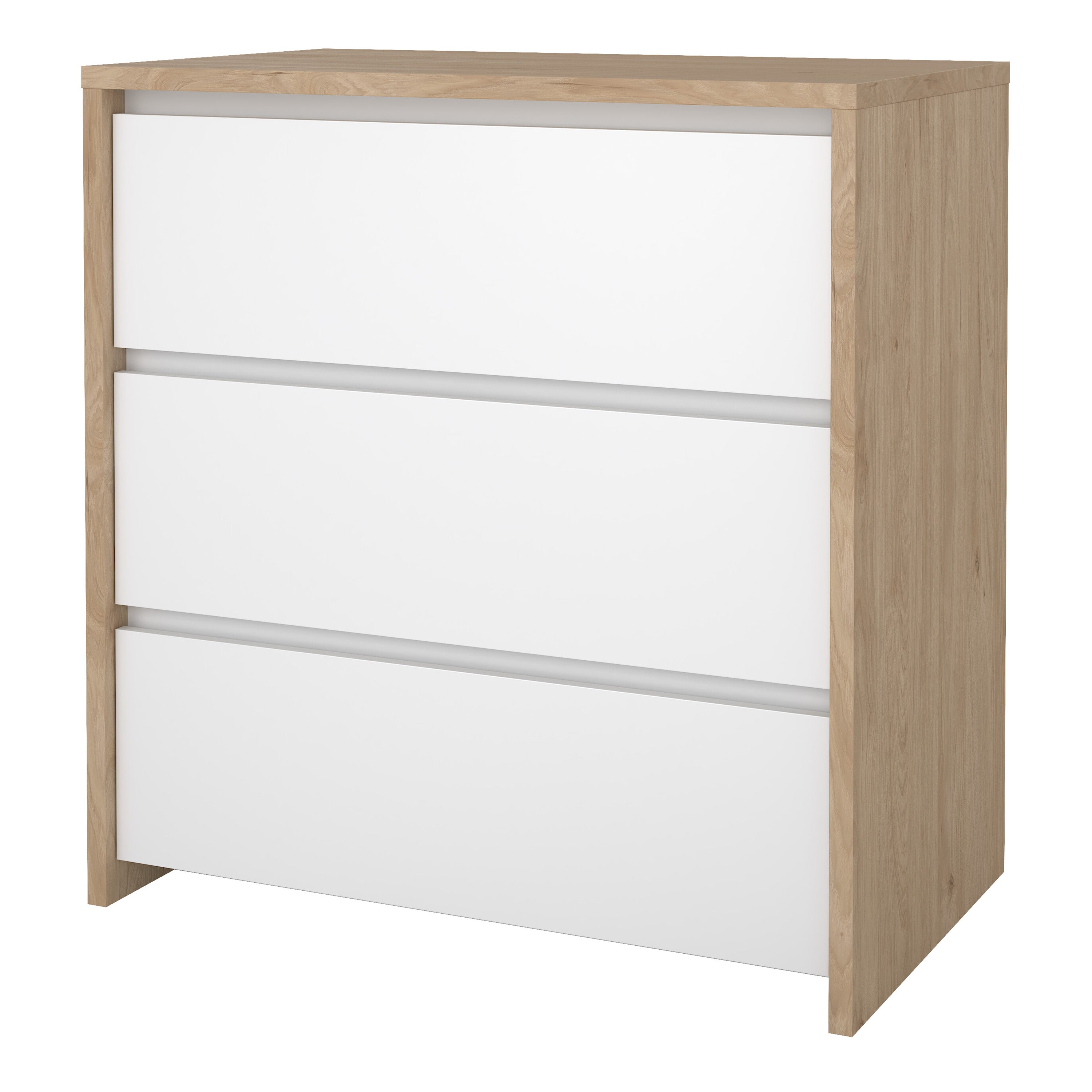 Nessa Chest 3 drawers Jackson Hickory White high gloss