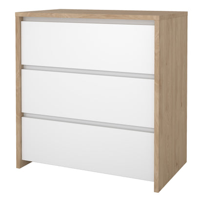 Nessa Chest 3 drawers Jackson Hickory White high gloss