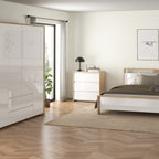 Nessa Chest 3 drawers Jackson Hickory White high gloss