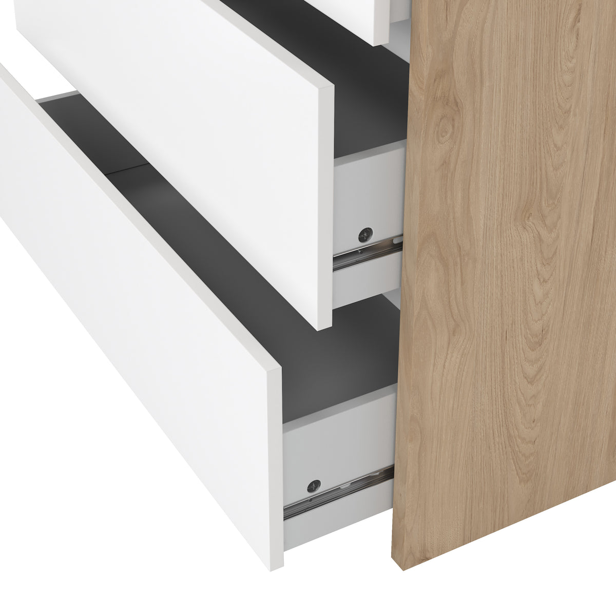 Nessa Chest 3 drawers Jackson Hickory White high gloss