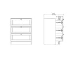 Brande Chest with 3 Frame Drawers in White