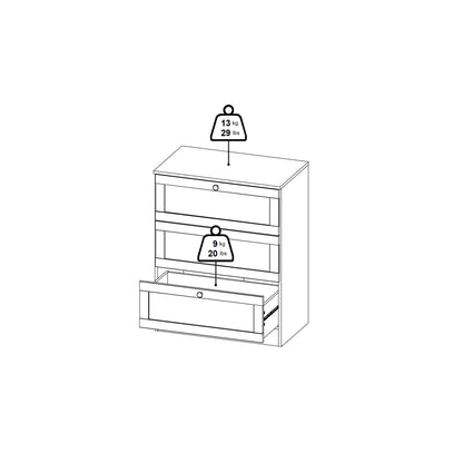 Brande Chest with 3 Frame Drawers in White