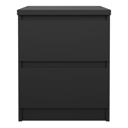 Naia Bedside 2 drawers in Matt Black