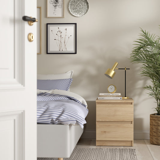 Naia Bedside 2 drawers in Jackson Hickory