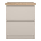 Naia Bedside 2 drawers in Cashmere Jackson Hickory