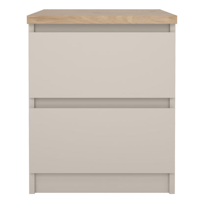 Naia Bedside 2 drawers in Cashmere Jackson Hickory