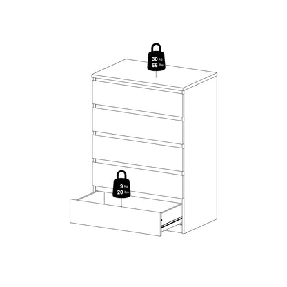 Naia Chest of 5 drawers in Cashmere Jackson Hickory