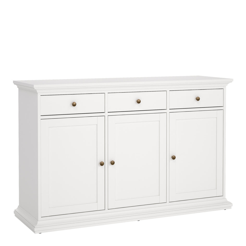 Primrose Sideboard with 3 doors and 3 drawers in White