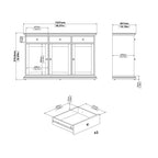 Primrose Sideboard with 3 doors and 3 drawers in White