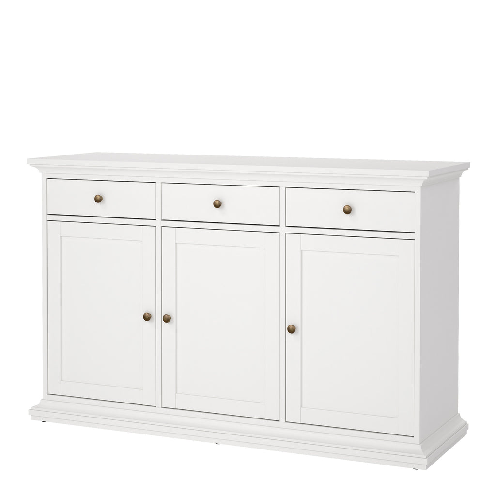 Primrose Sideboard with 3 doors and 3 drawers in White
