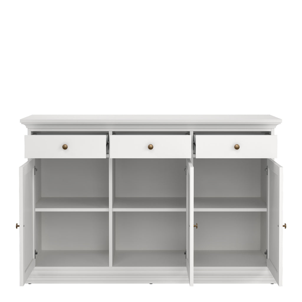 Primrose Sideboard with 3 doors and 3 drawers in White